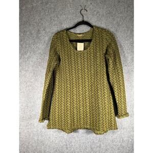 Cut Loose Blouse Women XS Jungle‎ Modern Long Sleeve Grey Green Pucker Artsy NWt
